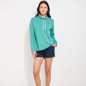 Vineyard Vines Cowl Drawstring Funnel Neck Mint Green Women's Sweatshirt
